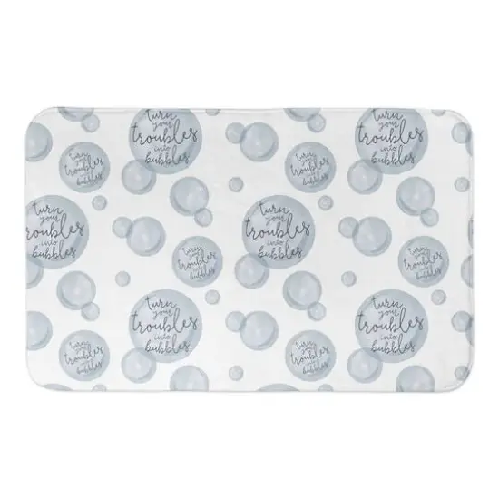 Turn Your Troubles Into Bubbles Bath Mat White {1}