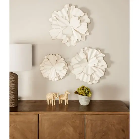 White Floral Metal Modern Wall D&eacute;cor Set, 3ct. {3}