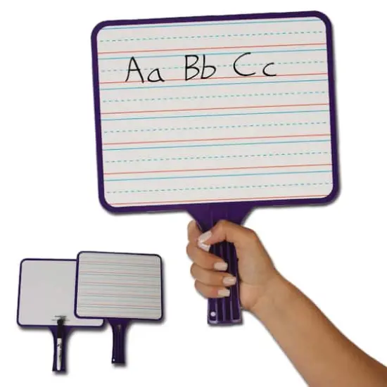 KleenSlate&reg; Blank & Lined Double-Sided Rectangular Dry Erase Paddles with Markers, 10 Sets {3}