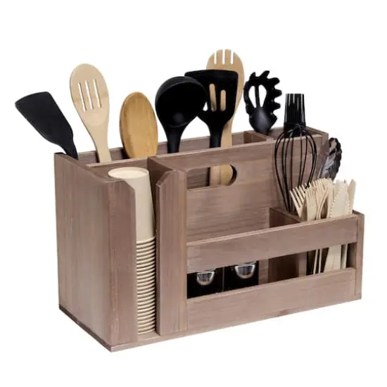 Elegant Designs Wood Caddy Organizer Natural Wood {10}