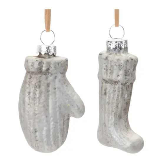 Glass Mitten & Stocking Ornament Set {3}