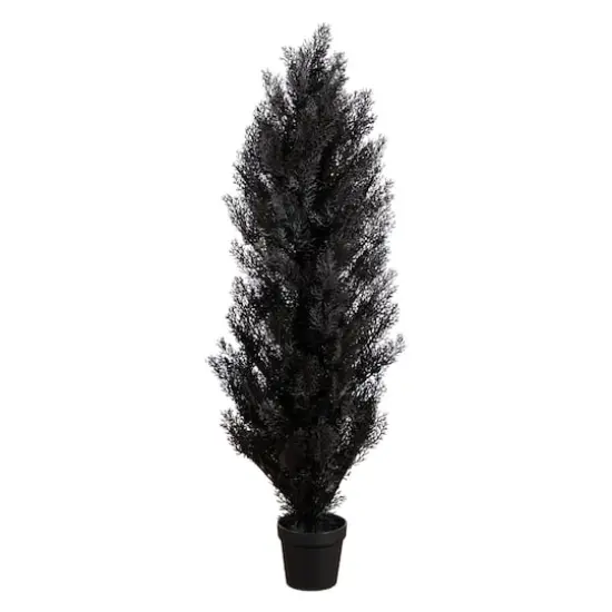 4ft. UV Resistant Artificial Halloween Black Cedar Tree (Indoor/Outdoor) {1}
