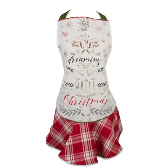 DII&reg; White Christmas Tree Ruffle Apron {1}