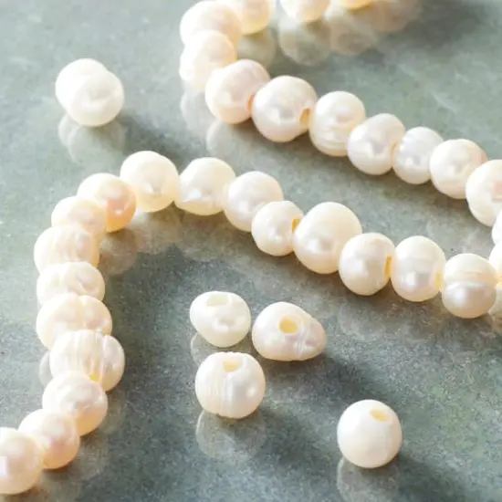 Ivory Large Hole Natural Pearl Nugget Beads by Bead Landing™ {3}