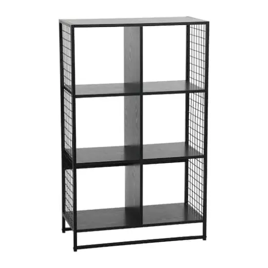 Household Essentials Trellis 6 Compartment Storage Bookshelf Black {1}