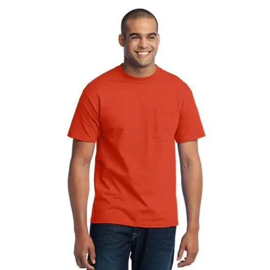Port & Company&reg; Core Blend Pocket Adult Tall Tee Orange {4}