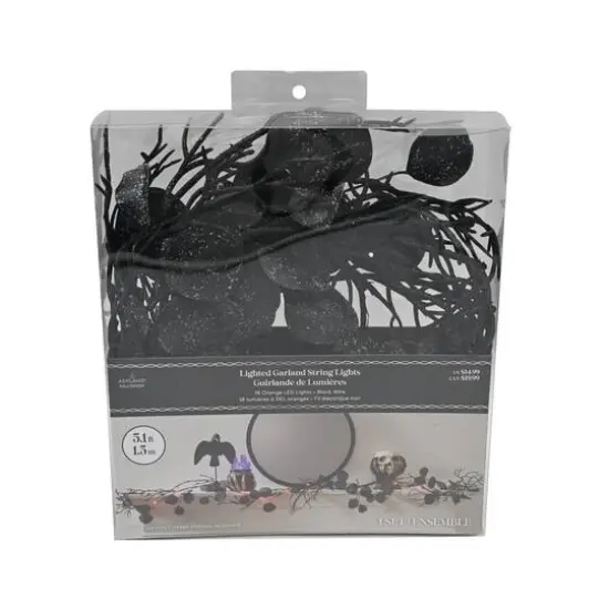 5ft. Black Leaves Lighted Garland String Lights by Ashland&reg; {4}