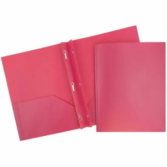 JAM Paper Plastic 2 Pocket POP Folders with Clasps, 12ct. Fuchsia Pink {1}