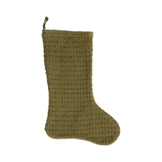 Hello Honey&reg; 20" Green Woven Cotton Stocking D&eacute;cor {1}