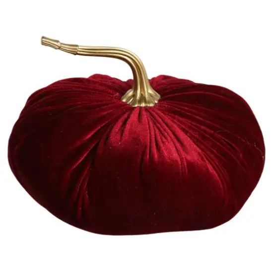 6.5" Velvet Pumpkin Tabletop D&eacute;cor by Ashland&reg; Burgundy {1}