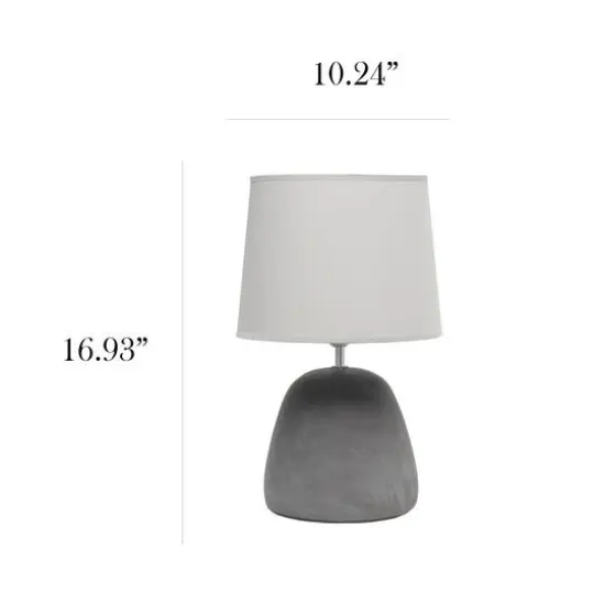 Simple Designs&trade; 17" Round Concrete Table Lamp Gray {4}
