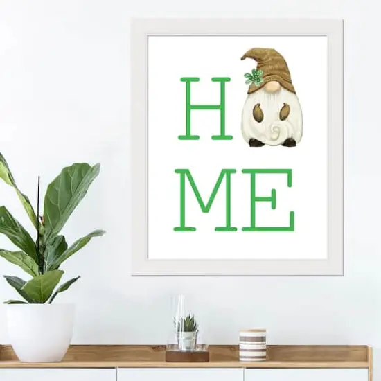Home Gnome 16" x 20" White Framed Print Under Plexiglass {3}
