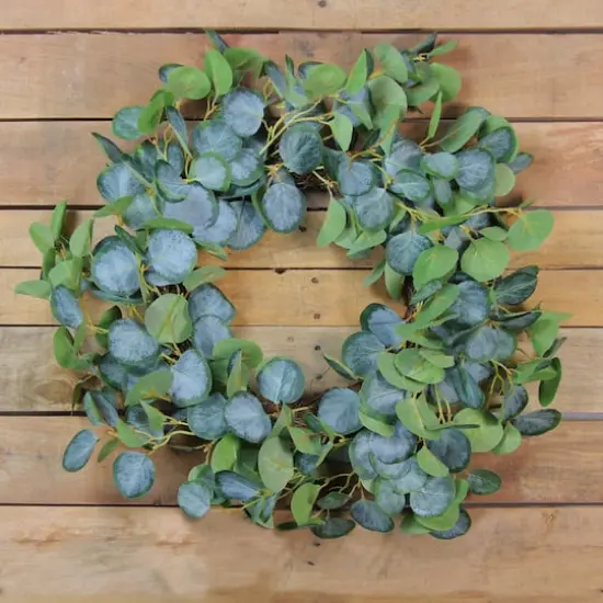 20" Eucalyptus Leaves Spring Wreath {4}