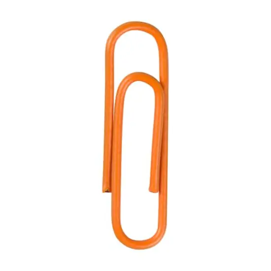 JAM Paper 1" Colorful Standard Paper Clips, 2 Packs of 100 Orange {5}