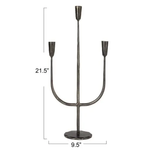Hello Honey&reg; 21.5" Black Metal Candelabra {6}