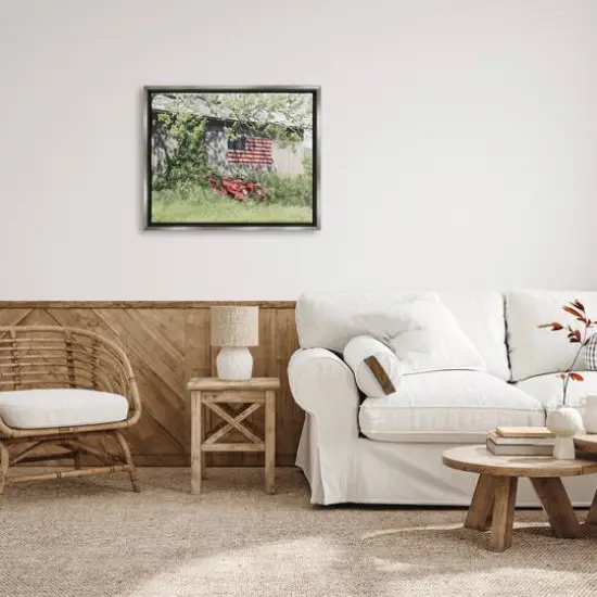 Stupell Industries Americana Lush Country Greenery Floater Framed Art Gray {3}