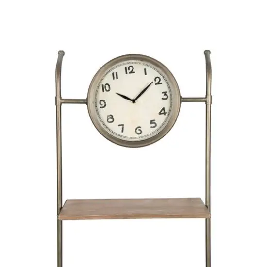 Hello Honey&reg; Gold Wall Clock with 2 Shelves & 3 Hooks {5}