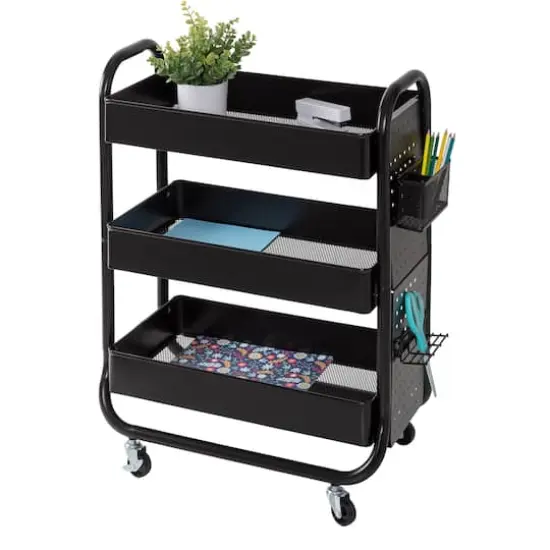 Honey Can Do Black Rolling Craft Cart {3}