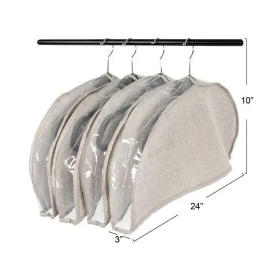 Household Essentials Hanging Garment Shoulder Covers, 4ct. Silver {4}