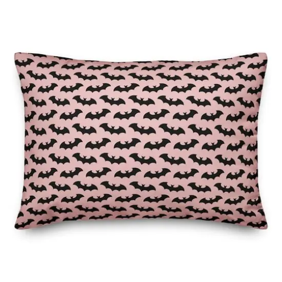 Pink & Black Bat Throw Pillow {1}