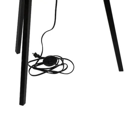 Black Wood Industrial Floor Lamp, 62" x 21" x 21" {8}