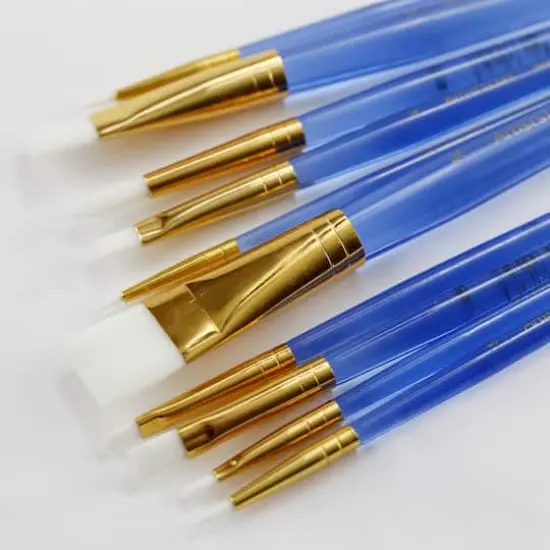 White Synthetic Acrylic Round & Flat 10 Piece Brush Combo By Artist's Loft® Necessities™ {7}