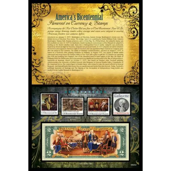 American Coin Treasures America's Bicentennial Honored On Currency & Stamps {1}