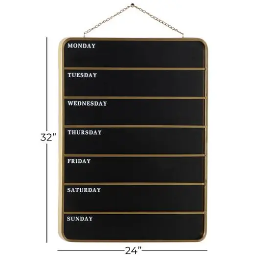 32" Black Contemporary Blackboard Wall Sign {6}