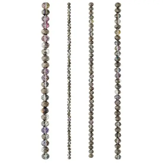 Gray Faceted Glass Rondel Beads by Bead Landing&trade; {4}