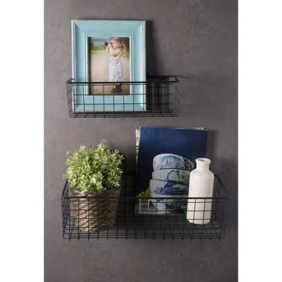 DII&reg; Small Wire Wall Baskets, 2ct. Black {7}