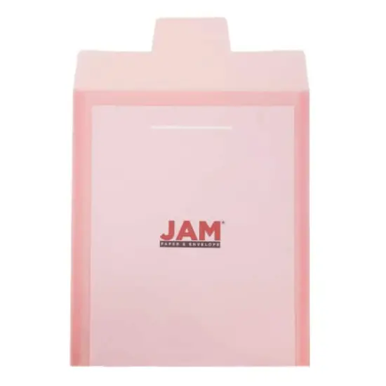 JAM PAPER Plastic Tuck Flap Letter Open End Envelopes, 12ct. Red {5}