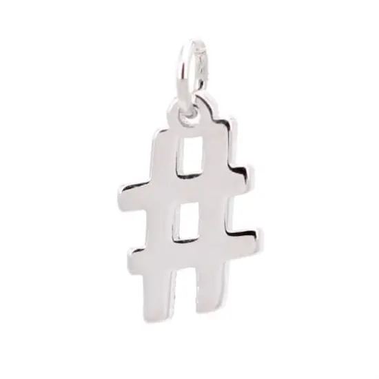 Sterling Silver Number Charm by Bead Landing&trade; Hashtag {1}