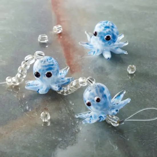 Blue Octopus Lampwork Glass Bead Mix by Bead Landing&trade; {3}