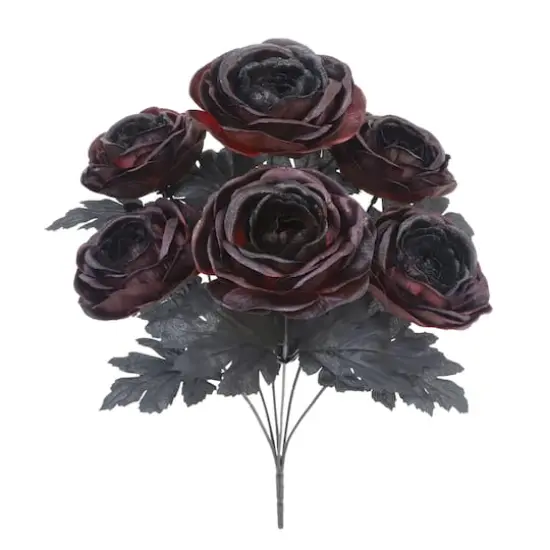 Black-Red Glittery Ranunculus Bush by Ashland&reg; {1}