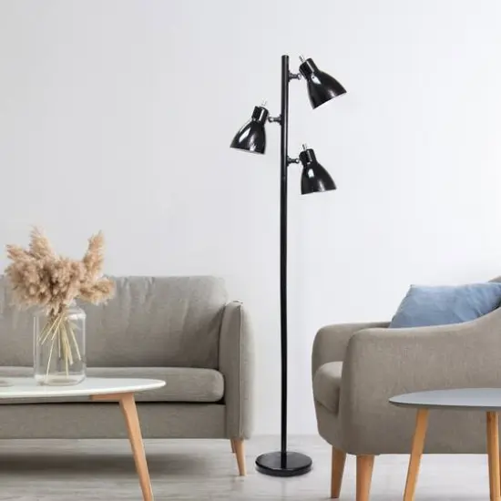 Simple Designs 64" Metal 3-Light Tree Floor Lamp Black {5}