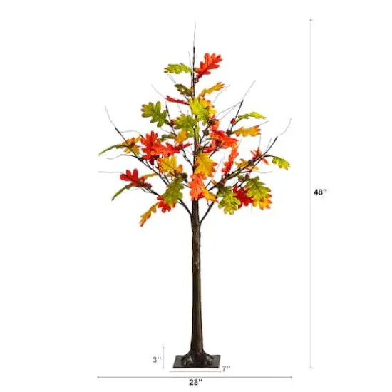 4ft. Pre-Lit Autumn Maple Artificial Fall Tree with Pinecones, Acorns and 60 Warm White LED Lights {3}