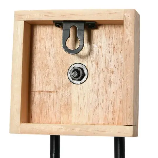 Hello Honey&reg; Black & Natural Modern Round Metal Wall Mirror {5}