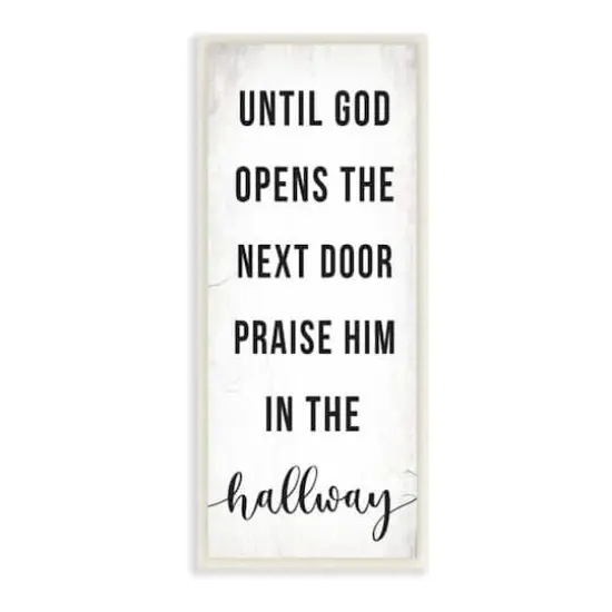 Stupell Industries God Opens the Door Phrase Wooden Wall Plaque {1}