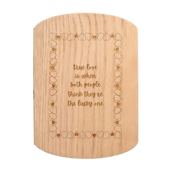 11" x 8" True Love Lucky Ones Redwood Oval Cutting Board {1}