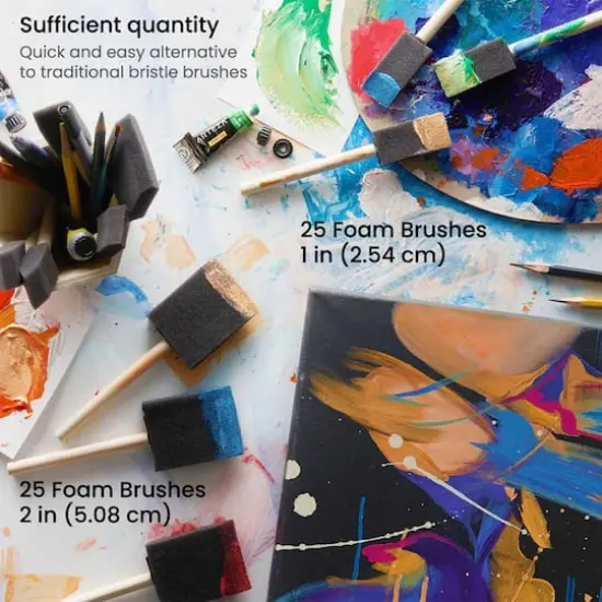 Arteza&reg; 1" & 2" Foam Brushes Set {3}