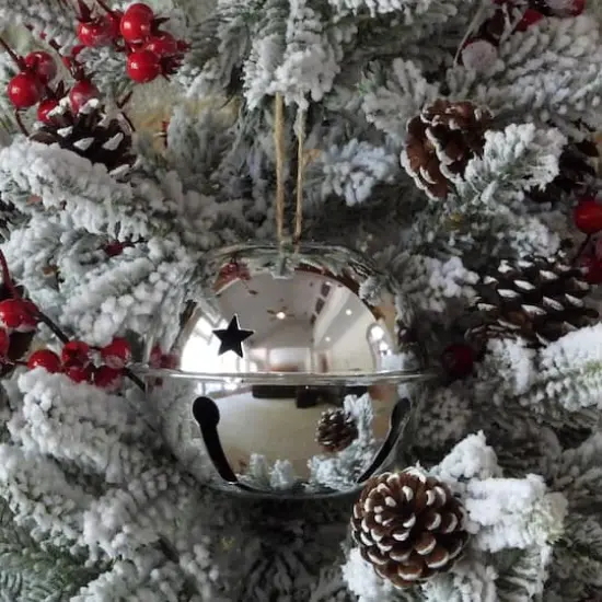 Haute Decor 4ct. 4.7" Nesting Jingle Bell Ornaments Silver {4}