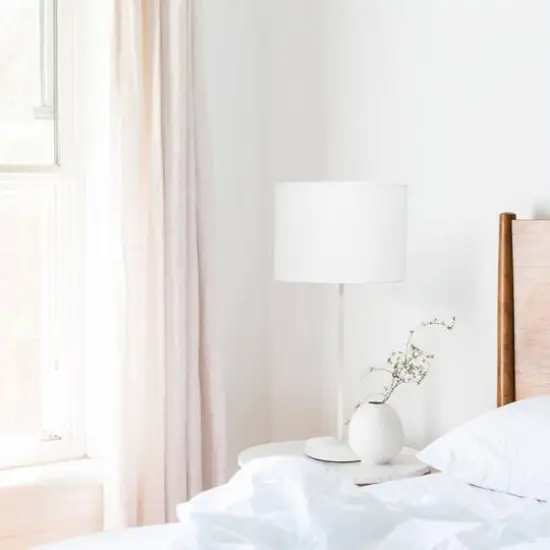 Simple Designs 23" White Fabric Shade Lamp {6}