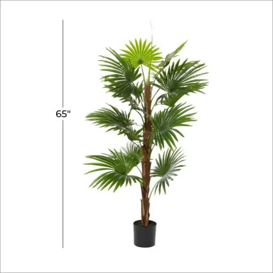 Fountain Palm Tree, Artificial Decorative Foliage For Indoors, 65", Green {8}
