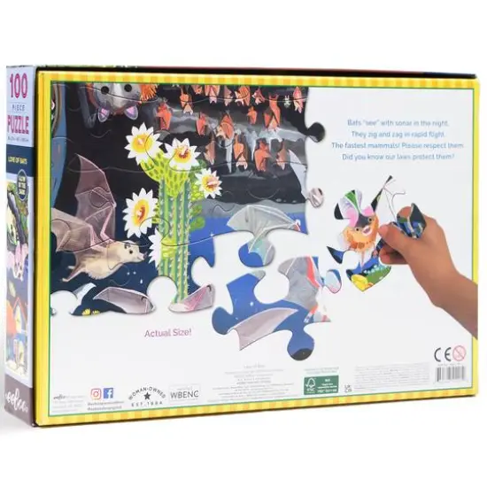 eeBoo Love of Bats Glow in the Dark 100 Piece Jigsaw Puzzle {6}