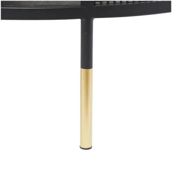 32" Black Metal Open Grid Frame Coffee Table {7}