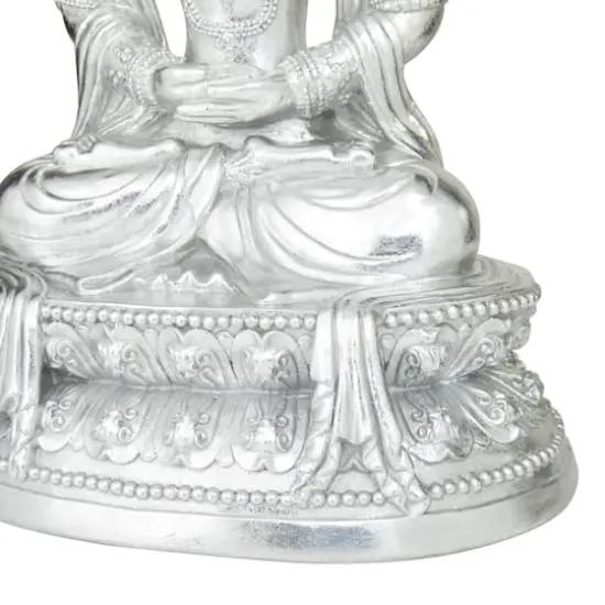 Silver Resin Bohemian BuddhaSculpture, Set of21" x 14" x 10" {5}