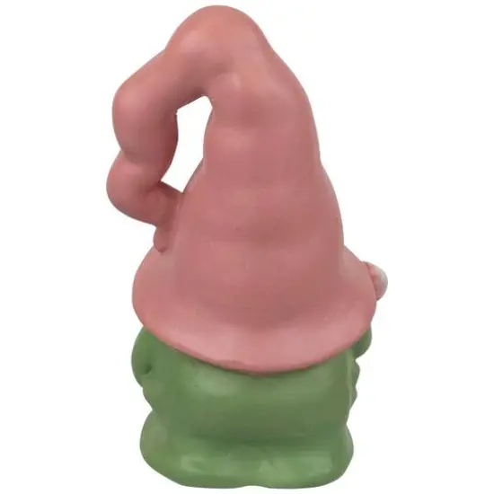 7" Pink & Green Spring Flowers Gnome Figurine {6}