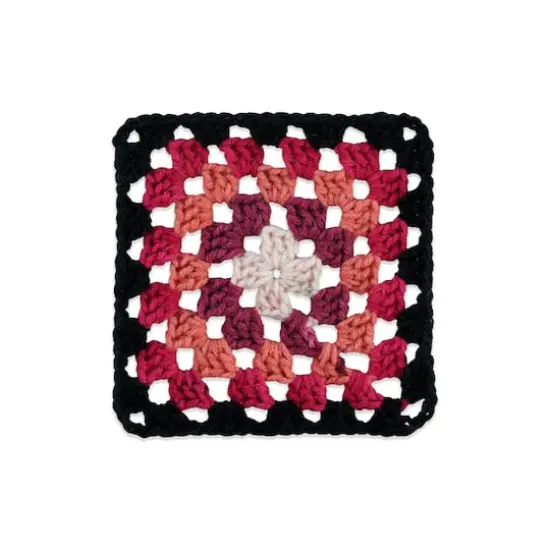 Red Heart&reg; All in One&trade; Granny Square&trade; Yarn Black - Carnation Code {4}