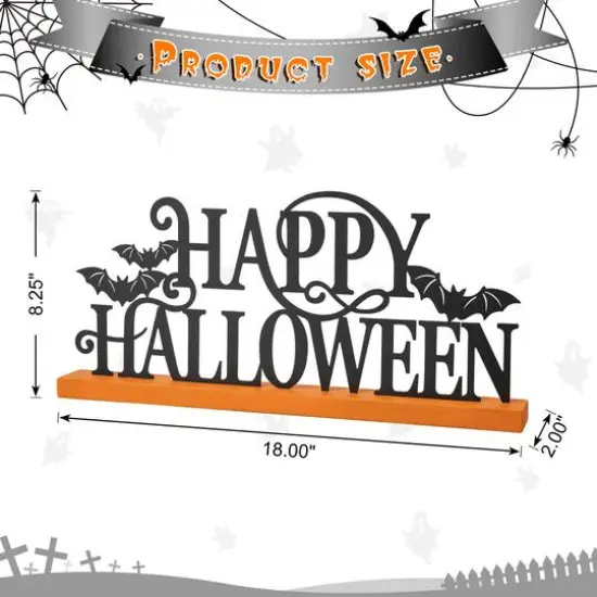 Glitzhome&reg; 18" Happy Halloween Wood and Metal Table D&eacute;cor {8}