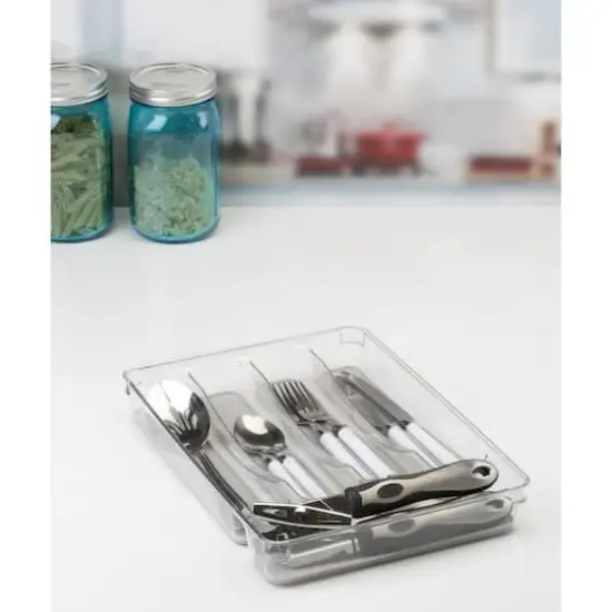 Kitchen Details Clear 5-Compartment Cutlery Tray {4}